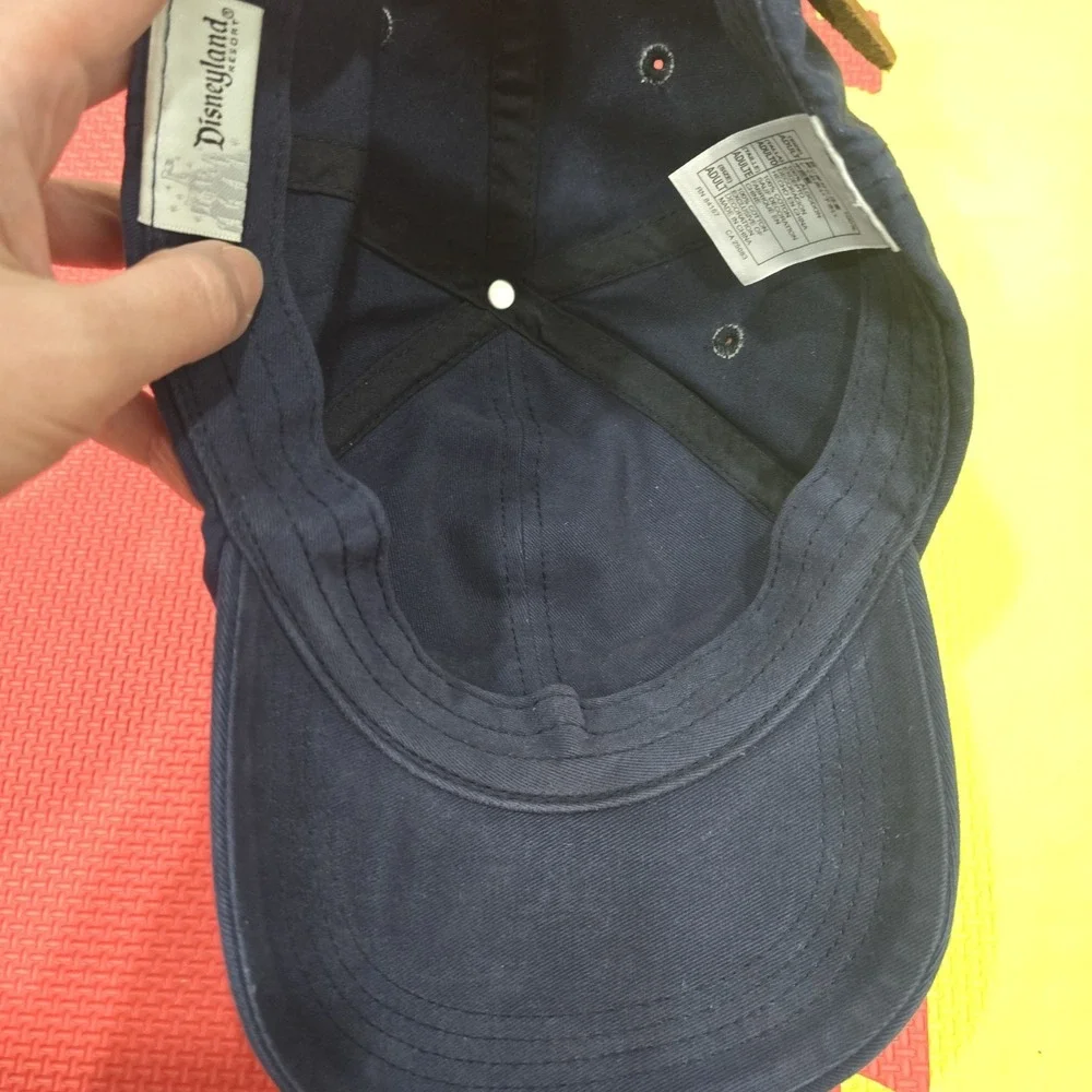Vintage Disneyland Resort Mickey Mouse‎ Hat Navy Blue 1928 Leather Strap Cap...